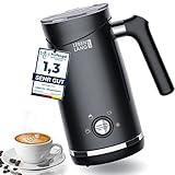 LEBENLANG elektrischer Milchaufschäumer elektrisch – mit Ersatzschäumer & 4 Programmen | heiße Schokolade Kakaomachine | Milk Frother Milchwärmer| Milchkocher Milchschäumer elektrisch kakao Maschine