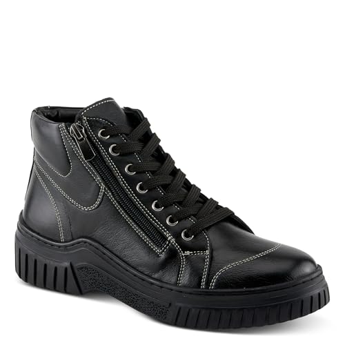 Spring Step Women's LOEVA High-Top Sneakers with Stylish Zipper, Premium Leather, and Faux Fur Lining2