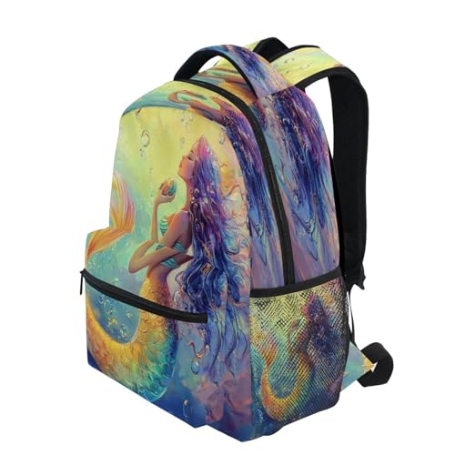Dussdil Beautiful Cute Mermaid (7) Kids Backpack School Backpacks for Boys Girls 16 IN Book Back Pack Bag Casual Travel Daypack with Adjustable Shoulder Strap Zipper3