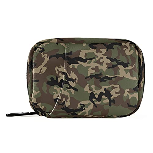 Image of Naanle Military Camo Pill Box 7 Day Pill Case Travel Pill Organizer Bag with Zipper Portable Weekly Case Compact Size for Vitamin Supplement Holder