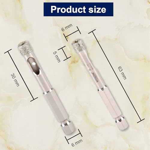Image of MOLLOM 1 /4 inch (6mm) 2Pcs Diamond Hole Saw