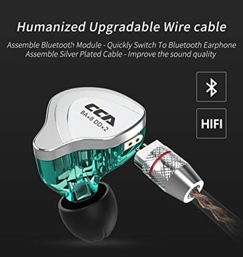 Miniatura 8 de CCA C10 - Auriculares intrauditivos, monitor intrauditivo, HiFi 1DD 4BA, híbrido de cinco controladores, carcasa de aleación de zinc + cavidad de