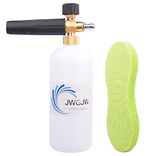 JWGJW 199 Snow Foam Lance Foam Cannon Foam Blaster 1/4 Quick Connector for Pressure Washer Gun Give a Compressed Clean Sponge
