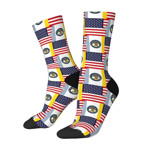 Calcetines Para Hombre Bandera Del Municipio De West Goshen, Pensilvania Y Estados Unidos Cómodos Calcetines De Trabajo Duraderos Calcetín Hombre Para Futbol Fitness Ciclismo 40Cm