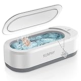 KUNPHY Ultrasonic Jewelry Cleaner, Jewelry Cleaner Machine 12oz 46KHz, Professional Sonic Cleaner with One-Touch Operation, Sonic Cleaner for Rings, Glasses, Jewelry, Dentures White