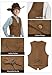 Boihedy Boys Western Retro Vest for Kids Brown Cowboy Leather Suede WaistCoat for Toddler Formal Classic Vests Size 12