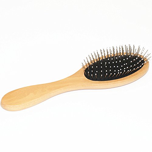 M-W Wooden Handle Hair Brush Detangling Massage Dry Scalp Hairbrush Wood Hair Comb