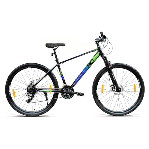 Image of XCi Brave 29T Shimano Geared for Men TUF Shox Front Suspension 21 Speed MTB 29 T (inch) Mountain Cycle Blue