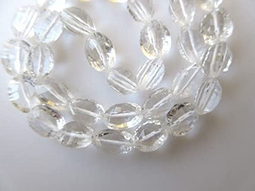 Quartz crystal faceted concave cut oval beads de 10mm pour bijoux d'exception