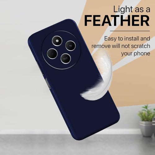 Image of Back Cover for Mi Redmi A4 5G / 14C 5G | Full Camera Protection | Premium Liquid Silicon Case | Flexible Bumper Case for Mi Redmi A4 5G / 14C 5G / 14R 5G / Poco C75 5G / M7 5G (Dark Blue)