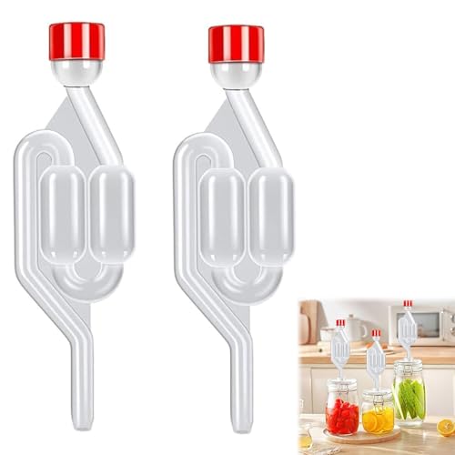 Rakiuty - Bouchon Tubes Fermentation,Bonde de Fermentation Plus,Barboteur Fermentation,Barboteur avec Bouchons en Caoutchouc,Tubes de Barboteur Fermentation,Barboteur Plastique Soupape d'Échappement