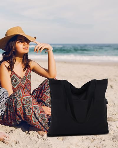 Bolso Tote de Lona con Cierre para Mujer miniatura 2