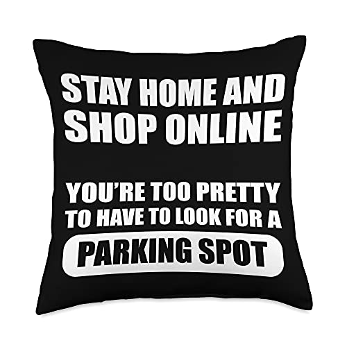 Stay home and shop online Online Shopper Throw Pillow
