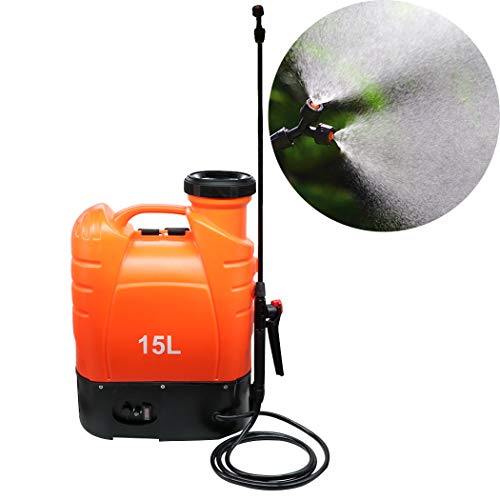 Flesser Battery Powered Backpack Sprayer Battery Operated Sprayer 4 Gallon with 4 Patterns