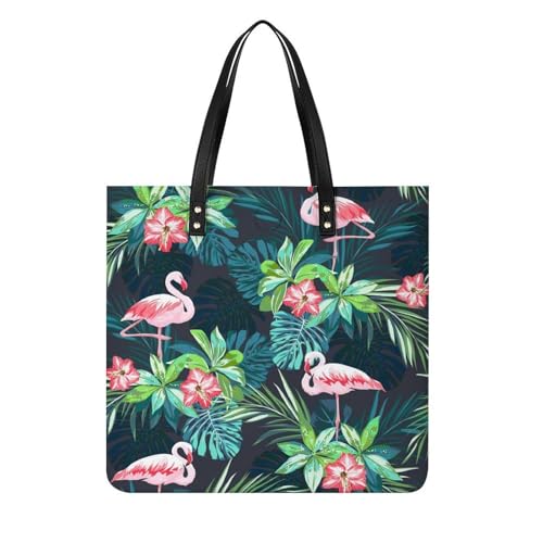 Sac à bandoulière flamants roses grand format 39x39cm pour femme et voyage