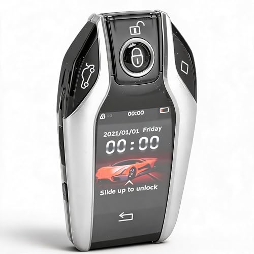 Llave inteligente para coche LCD universal con Bluetooth 5.0 y marco de aleación color plata