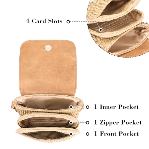 Ambistra Faux Straw RFID Crossbody Bag