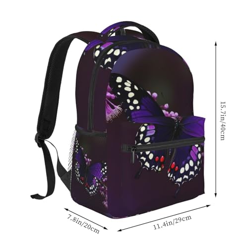 Sac à dos ordinateur portable violet prune papillon pour soulager vos déplacements