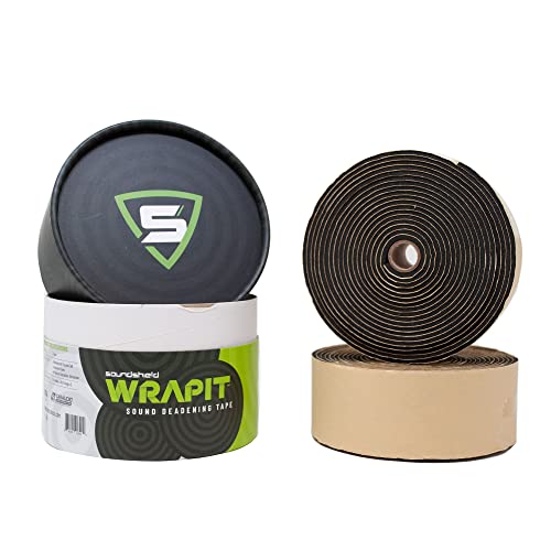 Image of SOUNDSHIELD SSD-WRAPIT 30 Feet of 3 MM Waterproof Closed-Cell Adhesive Backed Single Tube Car Sound Deadening Tape Two 2-inch Wide Rolls