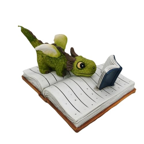 Mini angelo statuetta – Angelo fantasy su libro che legge statua per fata, terrario da giardino, libreria, decorazione scrivania