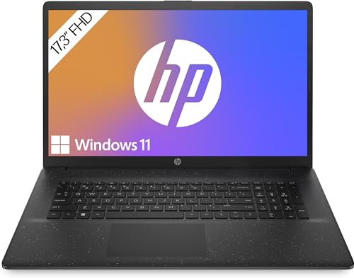 HP Laptop mit 17,3' FHD Display, AMD Ryzen 5 7520U, 8GB DDR5 RAM, 512 GB SSD, AMD Radeon-Grafik, Windows 11, QWERTZ, Schwarz inkl. 25 GB Dropbox-Speicher für 12 Monate