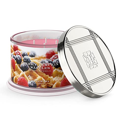 Premium Scented 4-Wick Candle, Berry Pumpkin Waffles, Homeworx By Slatkin & Co - 18 Oz - Long-Lasting Jar Candle, 30-55 Hours Burn Time - Blueberry, Pumpkin, Cinnamon, Clove, Nutmeg & Vanilla Bean #TOP29