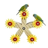 Jouets pour Cage à Oiseaux - Roue d'Activité en Bois Rotative,Perchoir ludique pour perroquets - pour Perruche Conure Calopsitte Inséparable Canari Diamant Mandarin Cage