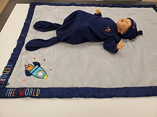 Fisher-Price Baby Blanket Space Explorer Collection Fleece Baby Blanket With Satin Trim For Baby Boys #TOP4