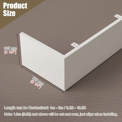 Cantonnière de Plafond Blanche en métal de 6 m pour caisson de rideau décoratif