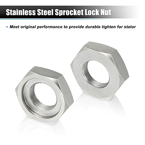 Motoforti 2pcs Front Sprocket Holder Lock Nut & Bolt Washer 13 Tooth For Yamaha 660R YFM660R 2001-2005 ATV 90179-18020 90215-21256 Metal Silver Tone - Image 6