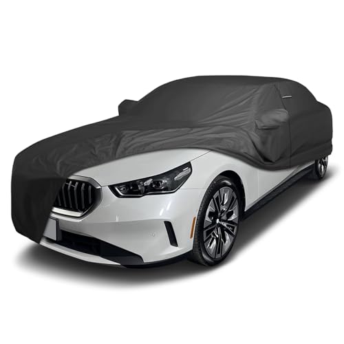 Image of iCarCover Premium Custom Car Cover for 2018-2025 BMW 5-Series Heavy Duty Waterproof All Weather Rain Snow UV Sun Protector Custom Fit Full Exterior Indoor Outdoor Protection Car Cover (Black)