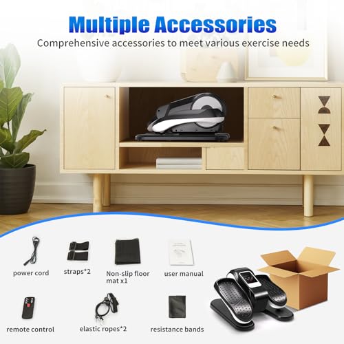 Under Desk Elliptical Machine with App – Quiet & Portable Electric Pedal Exerciser with Adjustable Speed and LED Display for Home and Office, Seated Ellipse Leg Exerciser Fully Assembled - Image 8