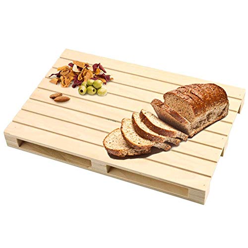 BAKAJI Tagliere Forma Pallet Vassoio Pedana da Tavola in Legno per Antipasti Contorni Pane Affettati Salumi Formaggi Piatto Servizio Aperitivo Stuzzichini Dimensione 20 x 35 cm