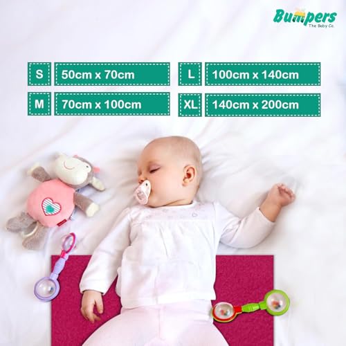 Image of Bumpers Waterproof Quick Dry Protector Dry Sheet|Breathable and Hypoallergenic Ultra Soft Fitted Baby Bed Protector Sheet for Toddler Children & Adult King Size (XXL, 260x200cm, Rani Pink)