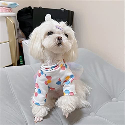 Pet Dress Cat Dog Tiered Layer Tutu Tulle Dogs Birthday Party Dresses Sweet Print Sweater Tulle Skirt Outfit Princess Girl Dog Clothes For Small Dogs #TOP3