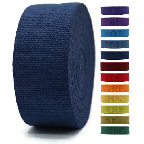 Cotton Webbing 2" & 1.5'' & 1" - 5 Yards - 50+ Colors -%100 Natural Cotton - Turkish Woven - Heavy 1 Inch 1.5 Inch 2 Inch Canvas Webbing for Sewing Straps Bags Climbing Indoors Craft DIY 11425…
