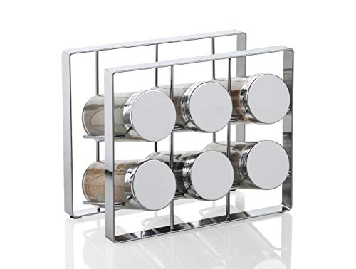 Preisvergleich Produktbild Andrea House cc63071 Gewürzbord chrom C / 6 Dosen
