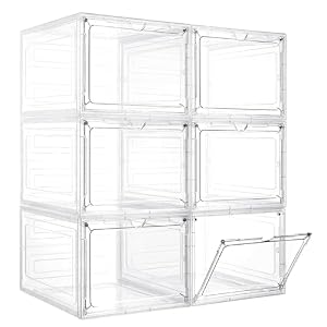 Storage Bins with Lids, 6 Pack...