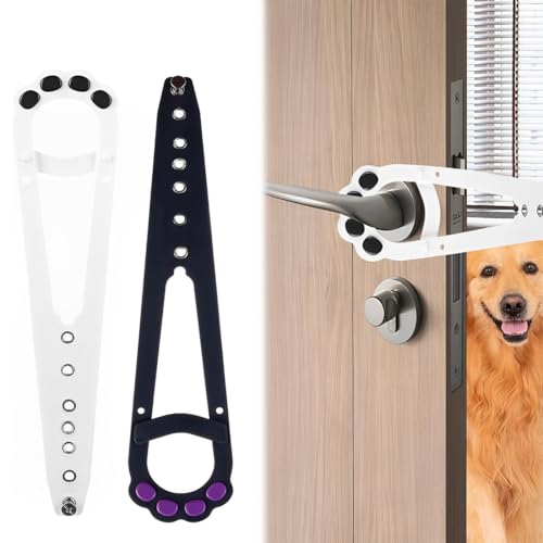 JEYORZY 2 Piezas Soporte para Puerta de Mascotas, Cerradura de Puerta Alternativas, Tapón para Puerta de Mascotas para Dejar Entrar a los Gatos, Mantener al Perro Fuera(Blanco, Negro)