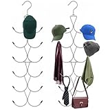 Soporte para Bufandas con 12 Compartimentos, Soporte Plegable para Corbatas de Metal, Organizador de Bufandas para Bufandas, pañuelos, Cinturones y Corbatas (Plateado)