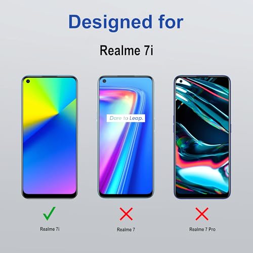 Image of ZAP CASE HD Plus Tempered Glass Screen Protector Compatible For Realme 7i (Black) Edge To Edge Coverage With Easy Installation Kit