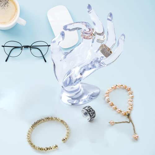 Samplife Hand Form Jewelry Holder Jewelry Display Organization Rack Bracelet Ring Watch Stand Support(Type-Transparent) - Thumbnail 2