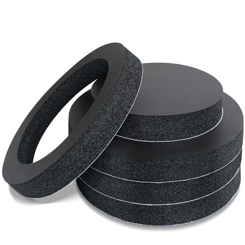 Fiegromech 4PCS 6.5 Inch Speaker Foam Ring,High Rebound Car Speaker Baffle Gasket Enhancer,Self Adhesive Door Speakers Spacer Rings Sponge Blocker Kit