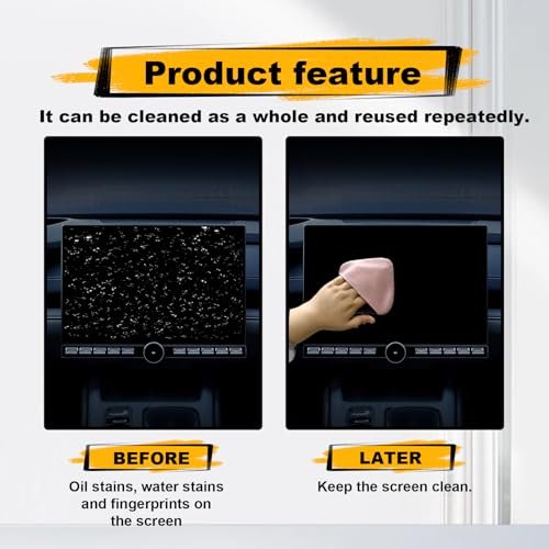Car Screen Cleaner, Car Accessories Car Screen Wipes, Microfiber Auto Screen Cleaning Pad, Touch Screen Cleaner for Car, Fit for Car Dashboard LCD Display Interior Car Accessories(Pink gray) - Image 5