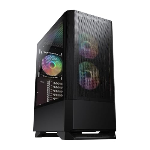Cougar MX430 Air RGB Compact ARGB - Caja de torre media con panel frontal de malla, color negro
