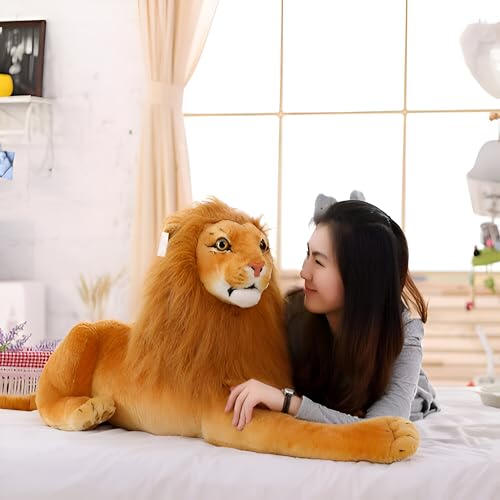 Image of Tickles Lion - King of The Jungle Soft Stuffed Plush Animal Toy for Kids Boys & Girls (Color: Brown Size: 50 cm)