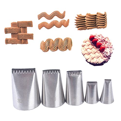 PRETYZOOM 5piezas Boquilla De Decoración De Acero Inoxidable Juego De Boquillas Para Pastelería Para Decorar Cupcakes Galletas y Fondant Herramientas De Repostería