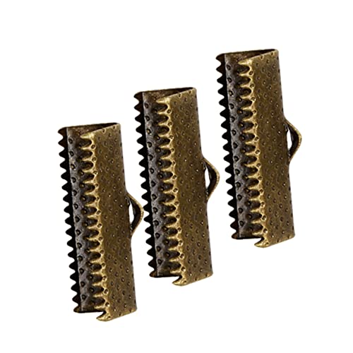 HAPINARY Ribbon Fastener Clasps 100pcs Metal Clip Buckles Cord Ends for DIY Jewelry Random Color