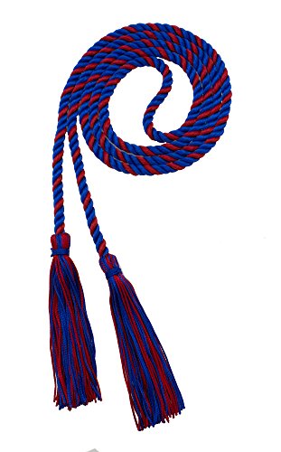 Image of Graduation Honor Cord - Royal /RED - Every School Color Available - Made in USA