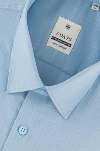 Image of 7-DAYS Premium Men's Formal Shirts - Cotton, Self-Design, Full Sleeve, Regular Fit, with Pocket, Stylish Office Shirts for Men